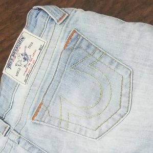 True Religion Mid Cut Off Denim Shorts